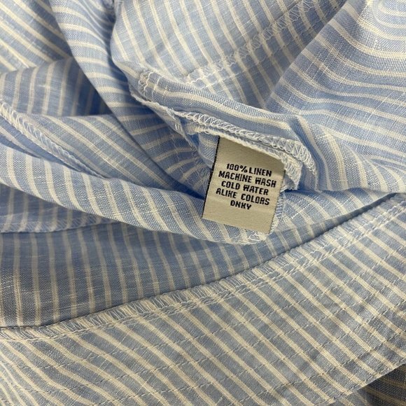 Two Wishes Linen Striped Jacket Women L Long Sleeve Lightweight Blazer NWT $115 - Picture 12 of 13